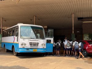 Transportation facility to school going childrens in mining affected areas by K.T.C.L. (Govt.of Goa)