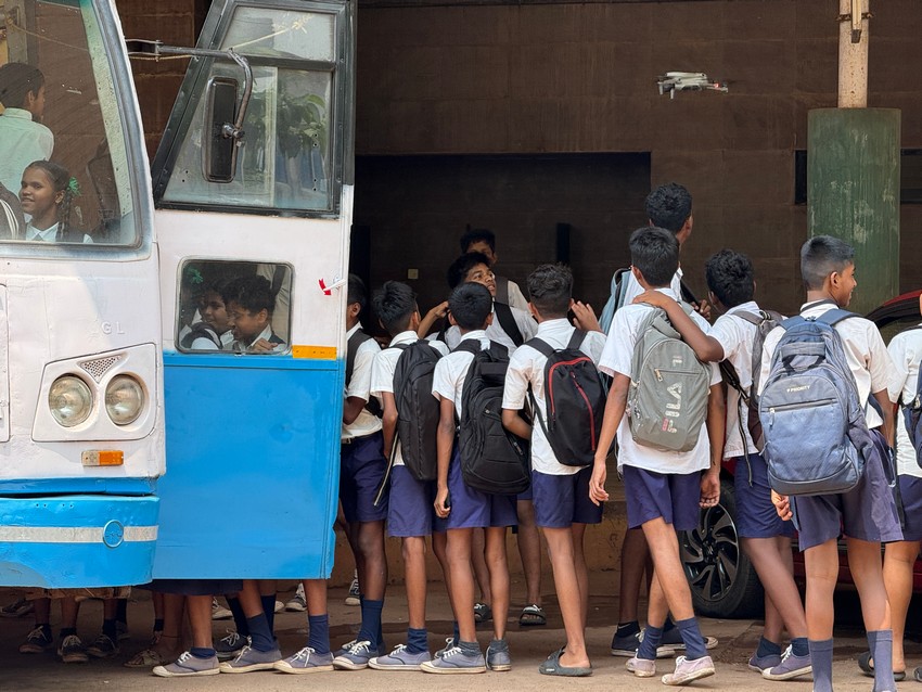 Transportation facility to school going childrens in mining affected areas by K.T.C.L. (Govt.of Goa)