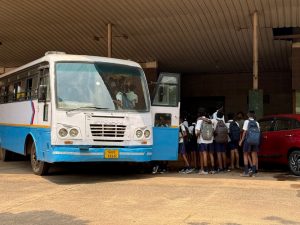 Transportation facility to school going childrens in mining affected areas by K.T.C.L. (Govt.of Goa)