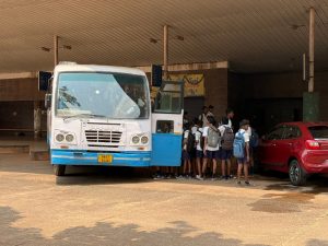 Transportation facility to school going childrens in mining affected areas by K.T.C.L. (Govt.of Goa)