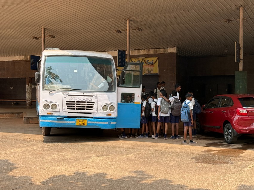 Transportation facility to school going childrens in mining affected areas by K.T.C.L. (Govt.of Goa)