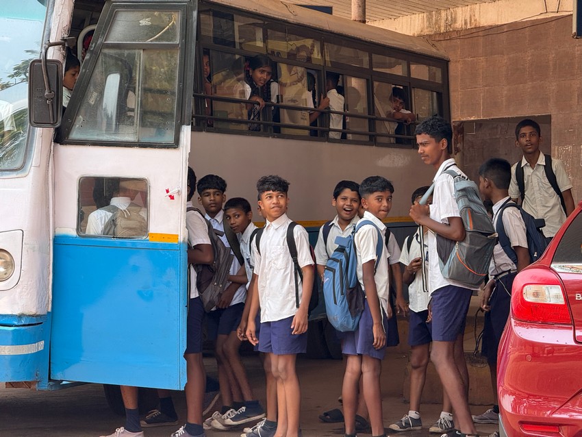 Transportation facility to school going childrens in mining affected areas by K.T.C.L. (Govt.of Goa)