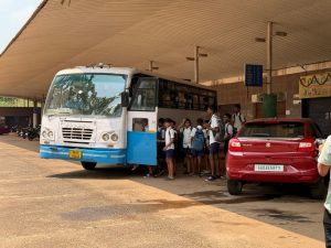 Transportation facility to school going childrens in mining affected areas by K.T.C.L. (Govt.of Goa)