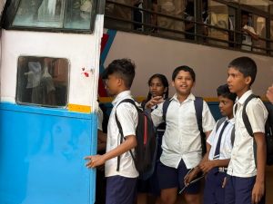 Transportation facility to school going childrens in mining affected areas by K.T.C.L. (Govt.of Goa)